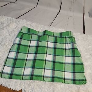 Loudmouth‎ Green and White Mini A-Line Skort